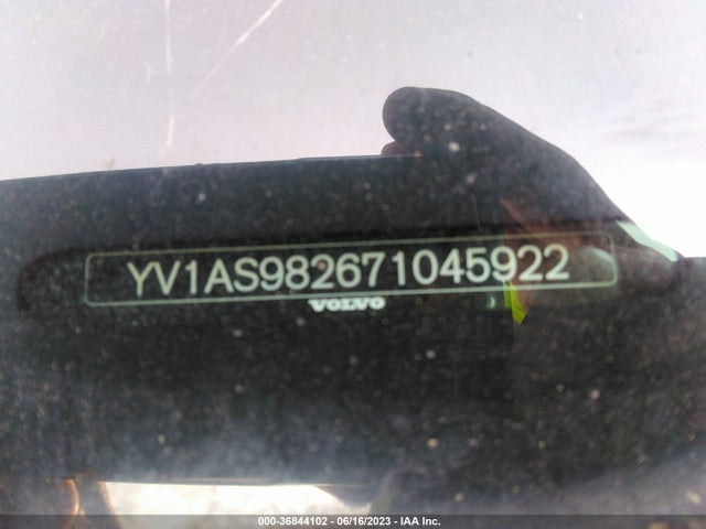 2007 VOLVO S80 I6 VIN: YV1AS982671045922
