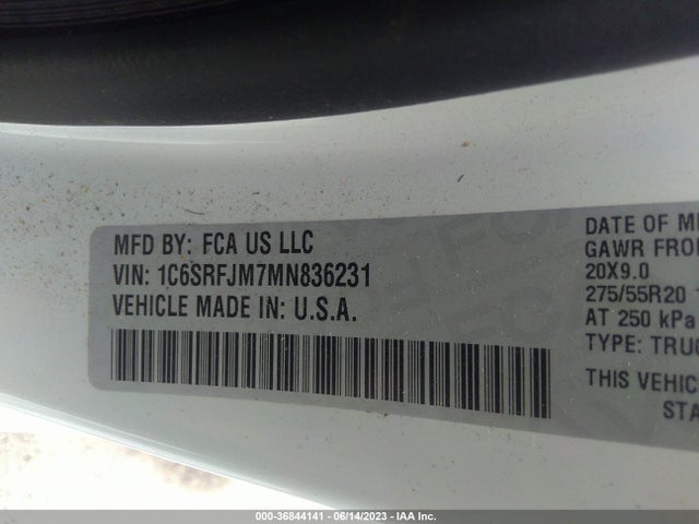1C6SRFJM7MN836231 RAM 1500 Laramie