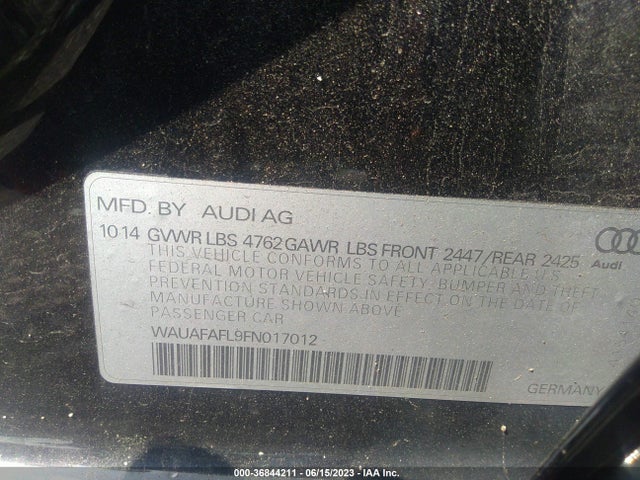 WAUAFAFL9FN017012 Audi A4 PREMIUM