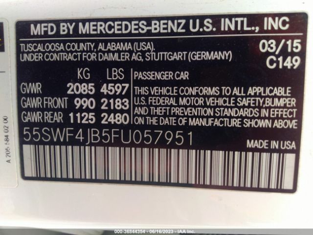 55SWF4JB5FU057951 Mercedes-Benz C-class C 300