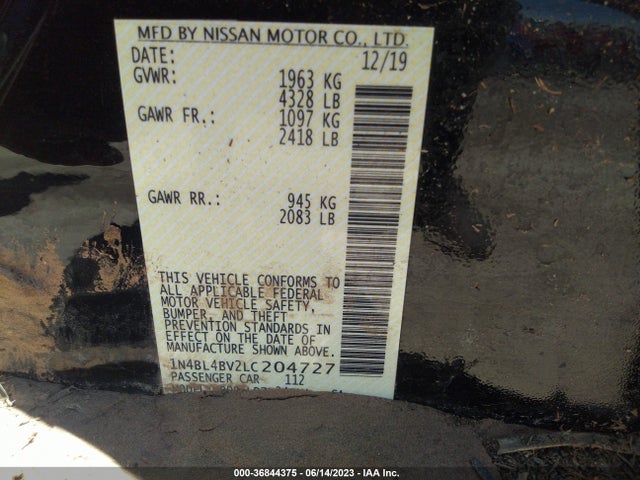 Nissan Altima 2.5 S 2020 1N4BL4BV2LC204727 Image 10
