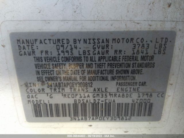 3N1AB7AP0EY309812 Nissan SENTRA SV