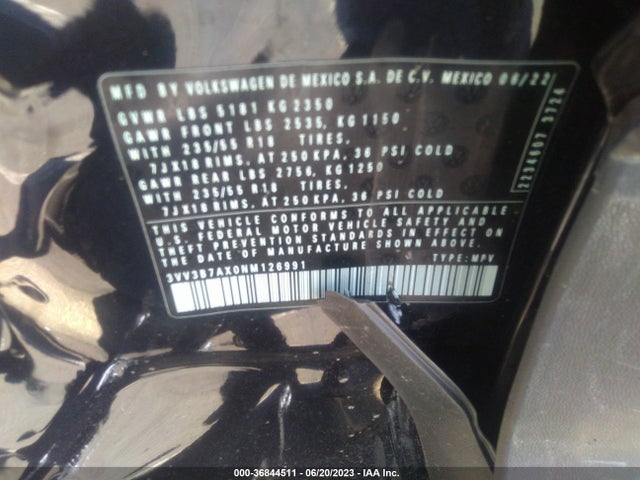 3VV3B7AX0NM126991 Volkswagen TIGUAN SE