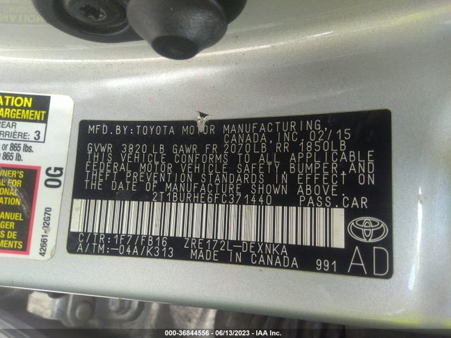 Toyota COROLLA LE 2015 2T1BURHE6FC371440 Image 9
