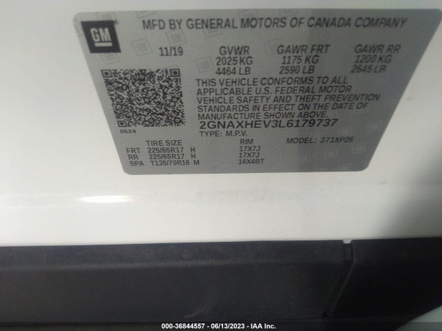 Chevrolet EQUINOX LS 2020 2GNAXHEV3L6179737 Image 9