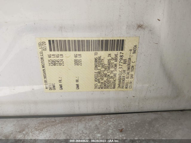 Nissan Maxima Sl Xtronic Cvt 2020 1N4AA6DV1LC377987 Image 9