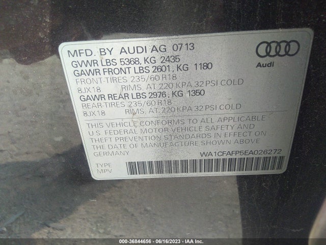 WA1CFAFP5EA026272 Audi Q5 PREMIUM
