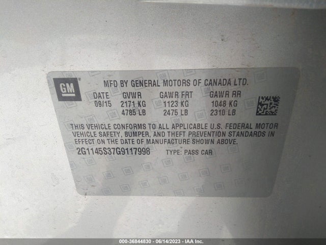 Chevrolet IMPALA 2LZ 2016 2G1145S37G9117998 Image 9