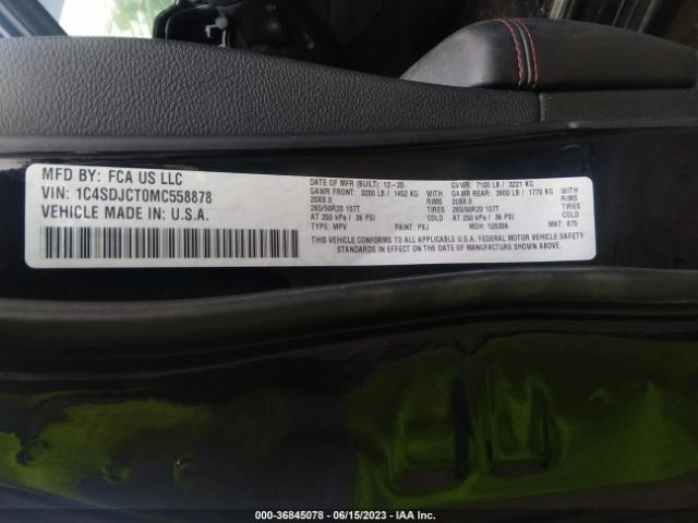 1C4SDJCT0MC558878 Dodge Durango R/t