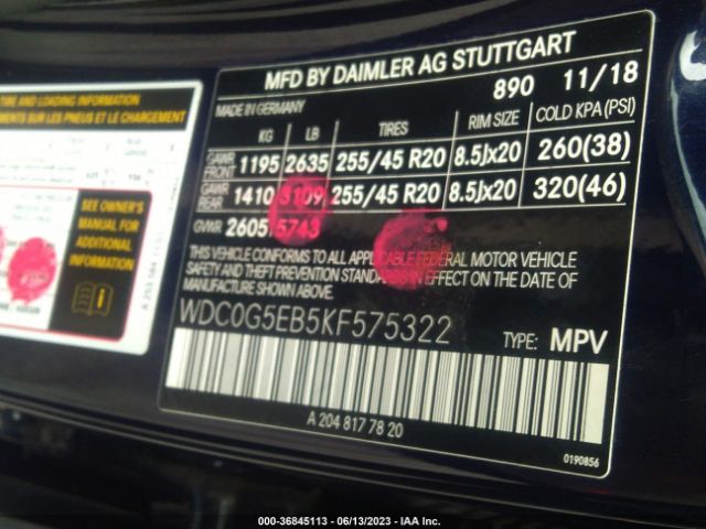 WDC0G5EB5KF575322 Mercedes-Benz Glc Glc 350e