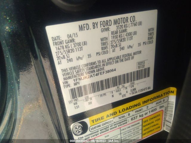 1FMJK2AT4FEF38064 Ford Expedition El Limited