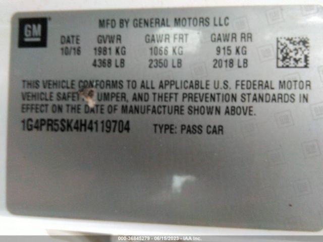 1G4PR5SK4H4119704 Buick Verano Sport Touring