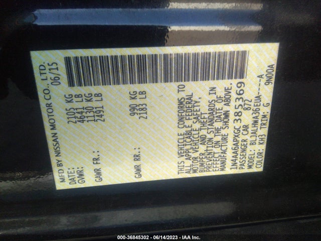 Nissan Maxima 3.5 Platinum 2016 1N4AA6APXGC385369 Image 16