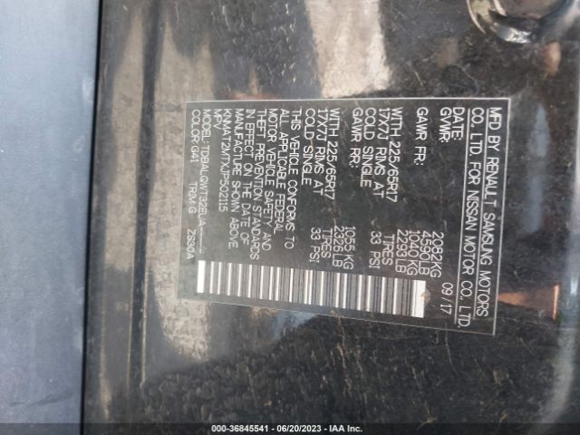 KNMAT2MTXJP502115 Nissan ROGUE SV