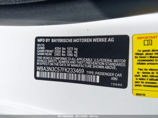 BMW 4 Series 428i 2015 WBA3N3C57FK233469 Image 9