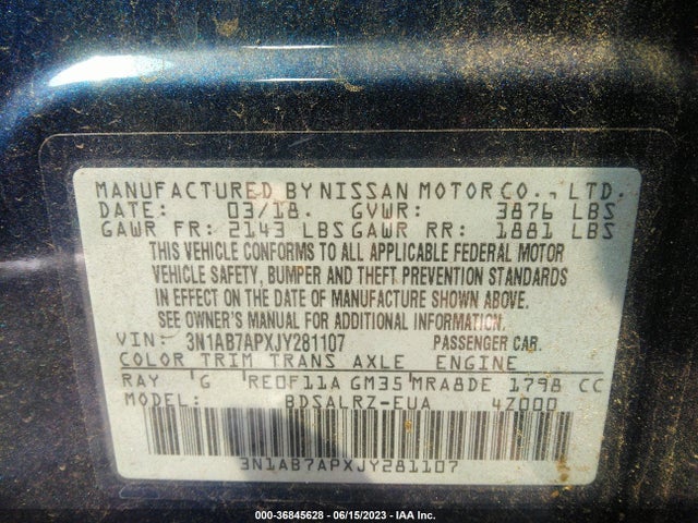 Nissan SENTRA SR 2018 3N1AB7APXJY281107 Image 9
