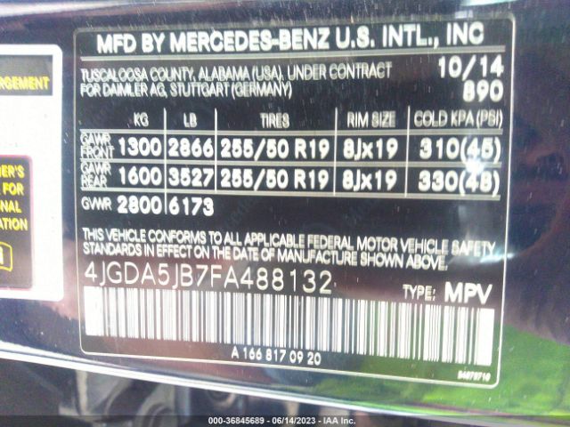 4JGDA5JB7FA488132 Mercedes-Benz M-class Ml 350