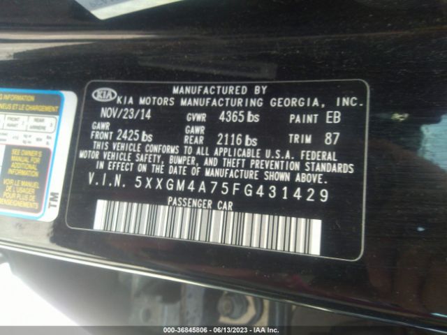 5XXGM4A75FG431429 KIA Optima Lx