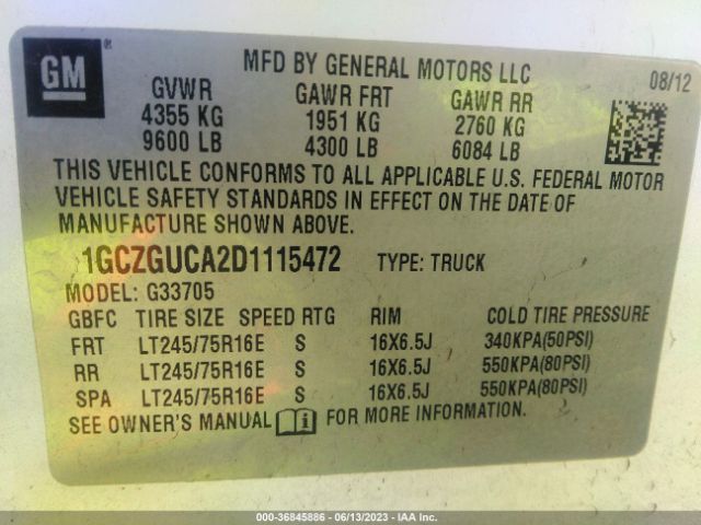 2013 CHEVROLET EXPRESS 3500 1GCZGUCA2D1115472 Photo 8