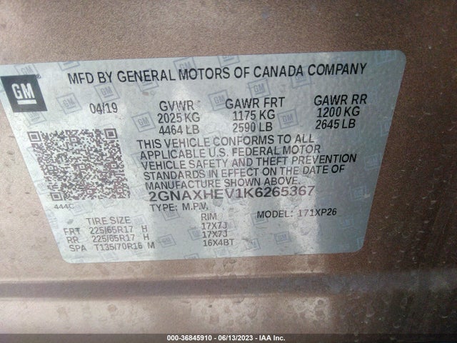 Chevrolet EQUINOX LS 2019 2GNAXHEV1K6265367 Image 15