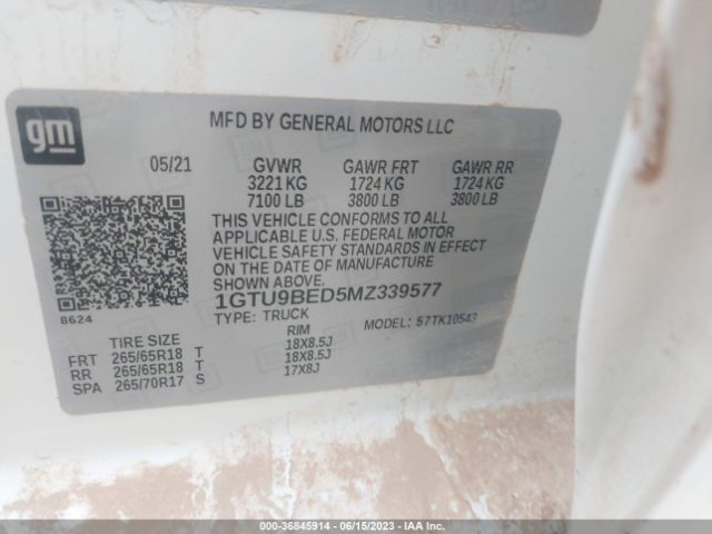 1GTU9BED5MZ339577 GMC Sierra 1500 Sle
