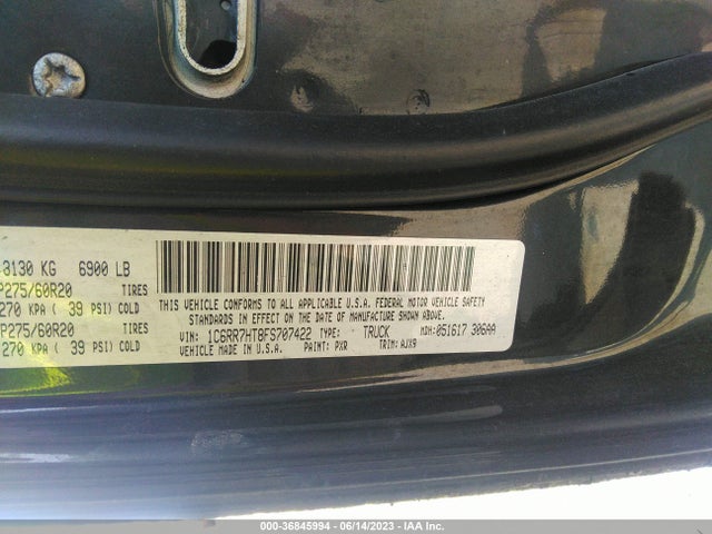 1C6RR7HT8FS707422 RAM 1500 Sport