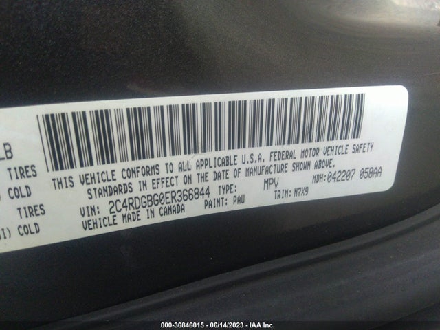 Dodge Grand Caravan Se 30th Anniversary 2014 2C4RDGBG0ER366844 Image 9