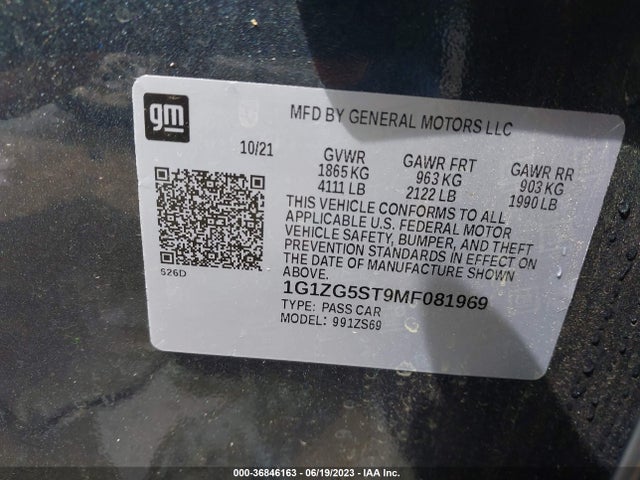 Chevrolet MALIBU RS 2021 1G1ZG5ST9MF081969 Image 9