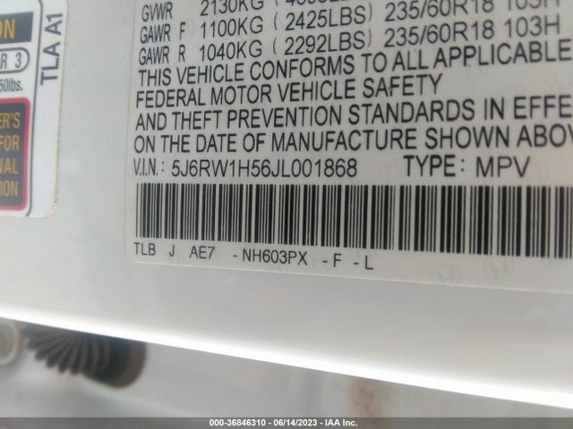 Honda CR-V EX 2018 5J6RW1H56JL001868 Image 15
