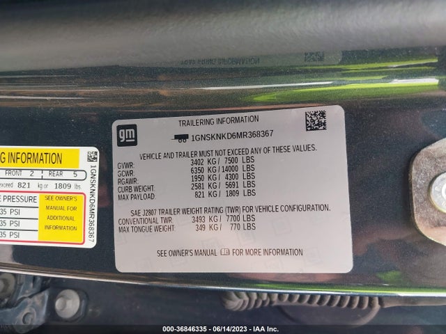 Chevrolet Tahoe Lt 2021 1GNSKNKD6MR368367 Image 9
