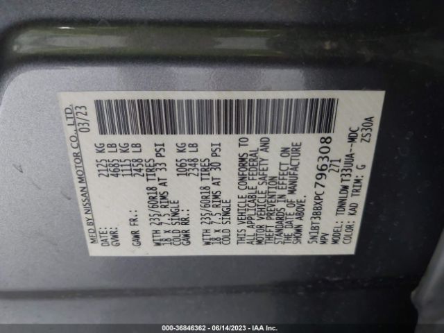 5N1BT3BBXPC796308 Nissan ROGUE SV