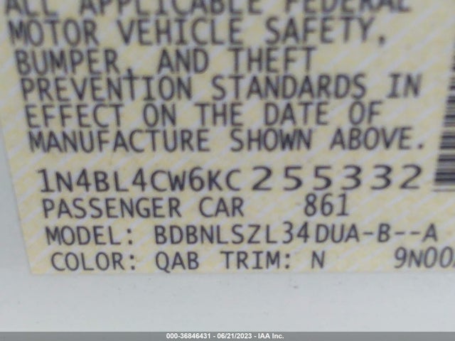 Nissan Altima 2.5 Sr 2019 1N4BL4CW6KC255332 Image 15