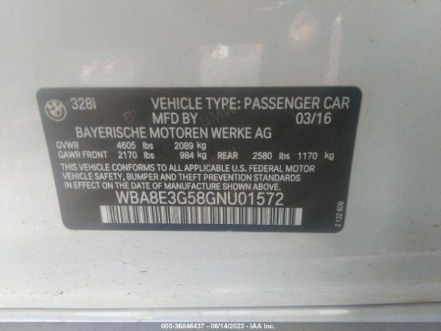 WBA8E3G58GNU01572 BMW 3 Series 328i Xdrive