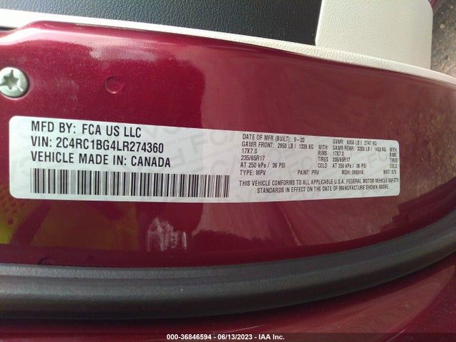 2C4RC1BG4LR274360 Chrysler Pacifica Touring L