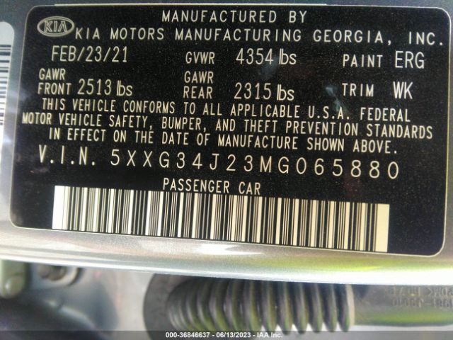 5XXG34J23MG065880 KIA K5 EX