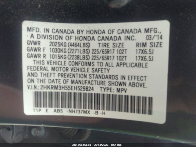 Honda CR-V EX 2014 2HKRM3H55EH529824 Image 15