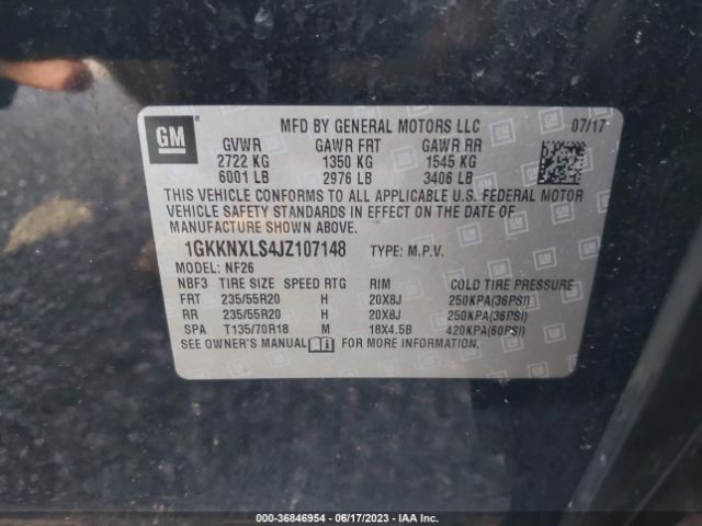 1GKKNXLS4JZ107148 GMC Acadia Denali