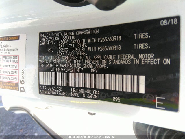 JTJBM7FX5K5211417 Lexus Gx Gx 460