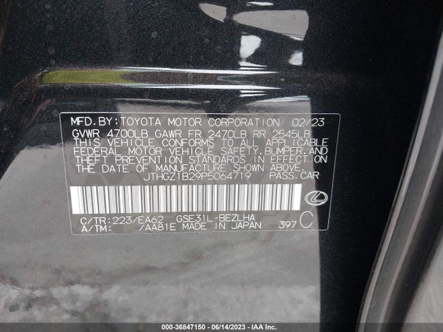JTHGZ1B29P5064719 Lexus Is Is 350 F Sport