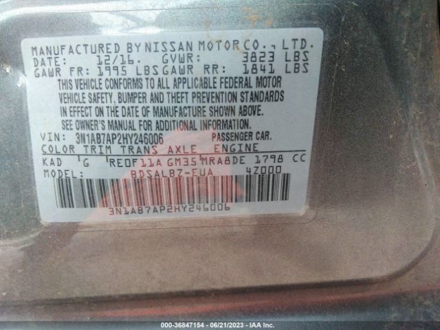 3N1AB7AP2HY246006 Nissan SENTRA S