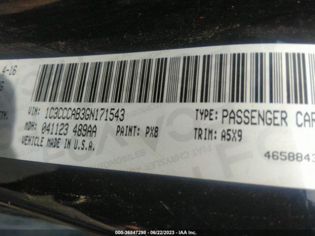 1C3CCCAB3GN171543 Chrysler 200 Limited