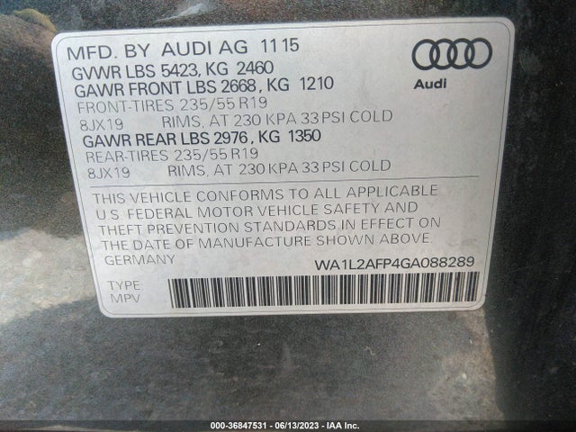 WA1L2AFP4GA088289 Audi Q5 Premium Plus