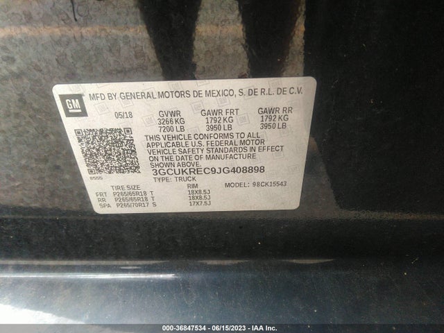 Chevrolet Silverado 1500 Lt 2018 3GCUKREC9JG408898 Image 9