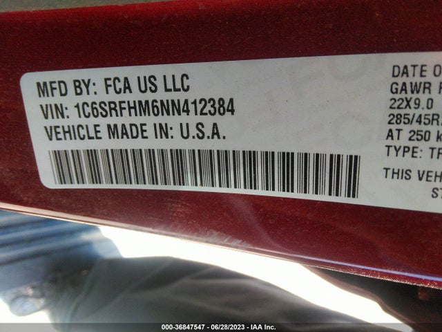 1C6SRFHM6NN412384 RAM 1500 Limited