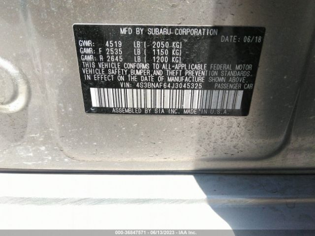 4S3BNAF64J3045325 Subaru Legacy Premium