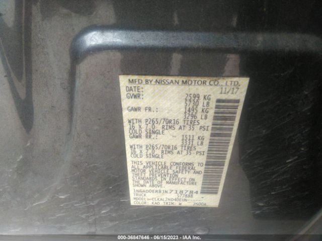 1N6AD0ER8JN718784 Nissan Frontier Sv V6