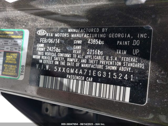 5XXGM4A71EG315241 KIA Optima Lx