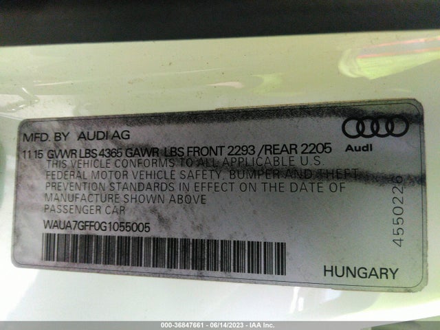 WAUA7GFF0G1055005 Audi A3 1.8t Premium