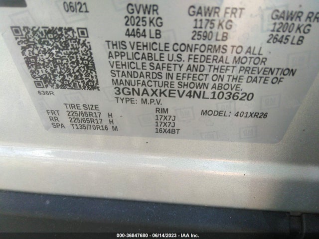 Chevrolet EQUINOX LT 2022 3GNAXKEV4NL103620 Image 9