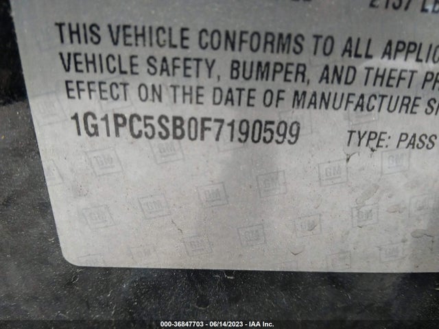 Chevrolet CRUZE LT 2015 1G1PC5SB0F7190599 Image 9